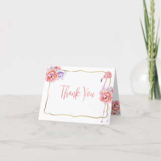 Carte De Remerciements Elegant Flamingo Note Card