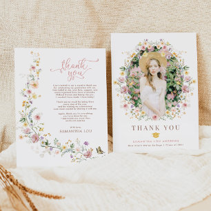 Carte De Remerciements Élégant Fleur sauvage de printemps Jardin photo