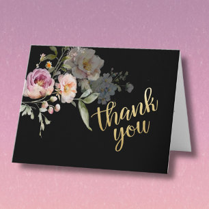 Carte De Remerciements Élégant floral aquarelle Budget retraite