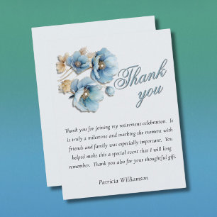 Carte De Remerciements *Élégant Floral Budget Retraite Peint à la Main