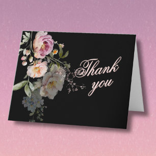 Carte De Remerciements Élégant Floral Budget Retraite Peint à la Main
