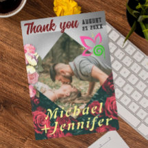 Élégant Floral Custom Photo Mariage