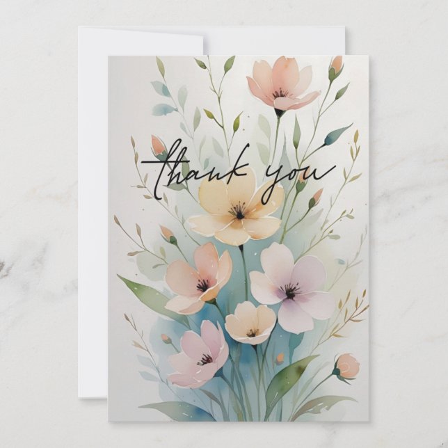 Carte De Remerciements Elegant Floral Thank You Card (Devant)
