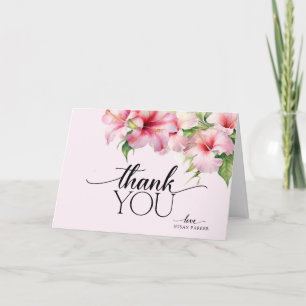 Carte De Remerciements Élégant floral tropical moderne d'été