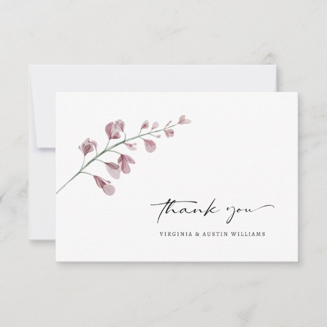Carte De Remerciements Elegant Floral Wedding (Devant)