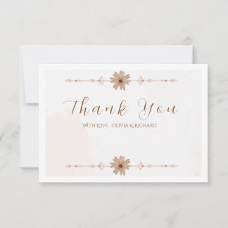 Carte De Remerciements Elegant Floral Wedding Thank You Card