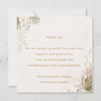 Carte De Remerciements Elegant Floral Wedding Thank You Card