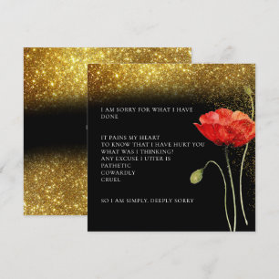 Carte De Remerciements Elegant Gold Parties scintillant Floral Je suis dé