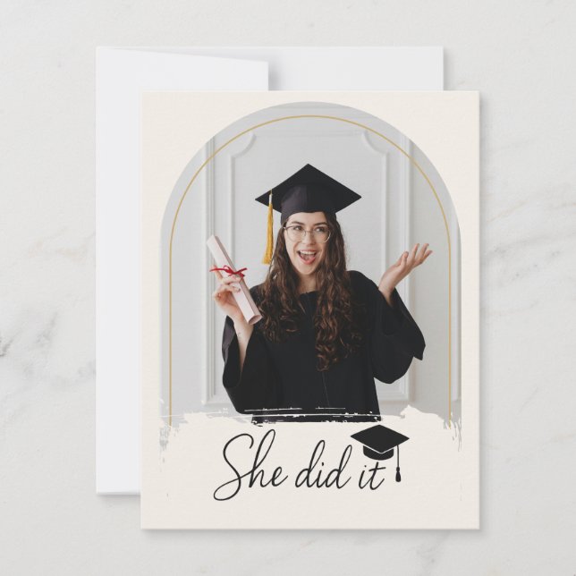 Carte De Remerciements Elegant Graduation | Modern Grad Thank You Card (Devant)