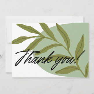 Carte De Remerciements Elegant Greenery Thank You Card | Minimalist Botan
