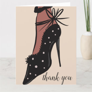 Carte De Remerciements Elegant Heel Beauty Fashionista Blogger