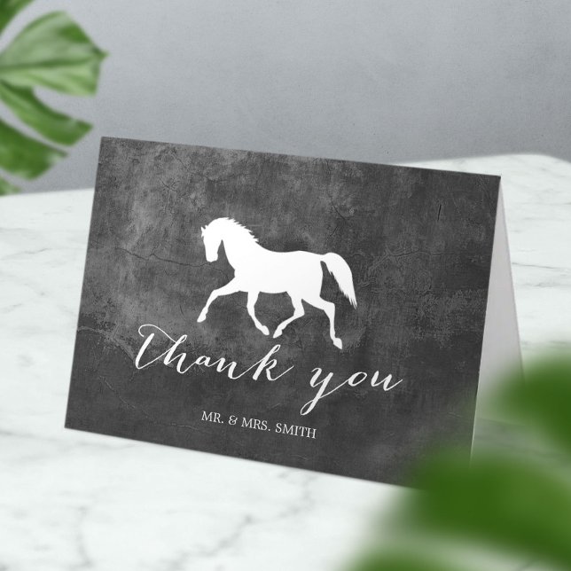 Carte De Remerciements Elegant Horse Wedding Thank You (Créateur téléchargé)