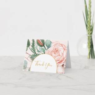 Carte De Remerciements Elégant Jardin Floral Blush Pastel
