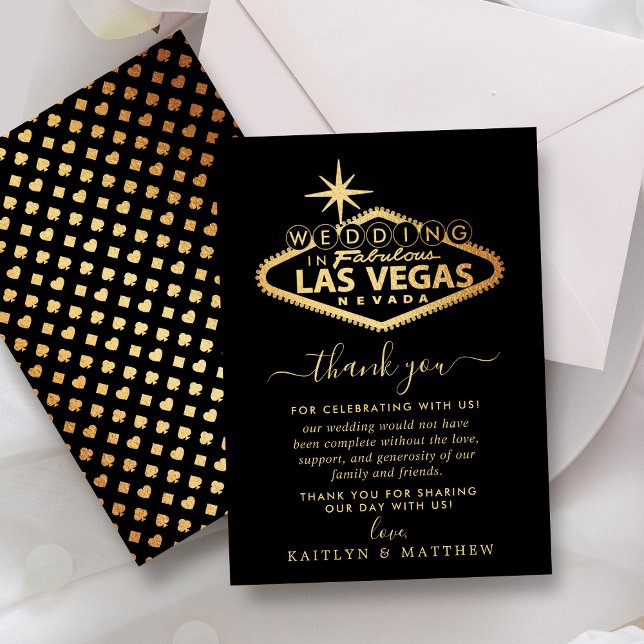 Carte De Remerciements Elégant Las Vegas Destination Mariage (Créateur téléchargé)