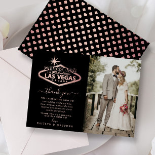 Carte De Remerciements Elégant Las Vegas Destination Mariage Photo