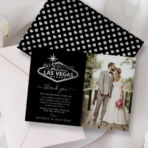 Carte De Remerciements Elégant Las Vegas Destination Mariage Photo