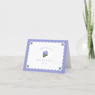 Carte De Remerciements Élégant Lavande Bleu Hydrangea Chic pour la Mariée