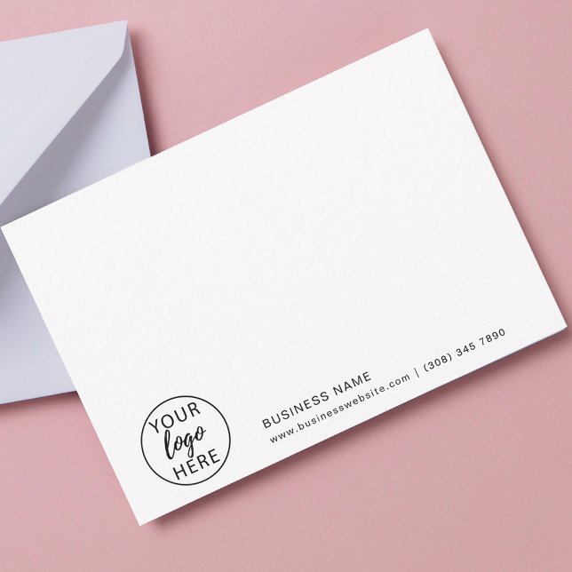 Carte De Remerciements Élégant logo d'entreprise personnalisé (Custom Business Logo Elegant Thank You Card)