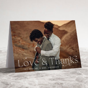 Carte De Remerciements Elegant Love and Thanks Photo Mariage