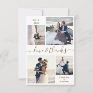 Carte De Remerciements Elegant Love and Thanks Script 4 Mariage photo