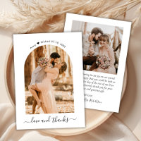 Elegant Love and Thanks Script Photo Arch Mariage