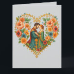 Carte De Remerciements Elegant  Love Heart<br><div class="desc">This elegant romantic illustration features a medieval-style couple embraced inside a beautifully ornate floral heart frame. Perfect for wedding gifts, anniversary presents, Valentine’s Day items, greeting cards, and romantic home décor. The rich details, vintage colors, and hand-painted texture make this design feel timeless, warm, and full of emotion. Ideal for...</div>
