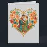 Carte De Remerciements Elegant  Love Heart<br><div class="desc">This elegant romantic illustration features a medieval-style couple embraced inside a beautifully ornate floral heart frame. Perfect for wedding gifts, anniversary presents, Valentine’s Day items, greeting cards, and romantic home décor. The rich details, vintage colors, and hand-painted texture make this design feel timeless, warm, and full of emotion. Ideal for...</div>