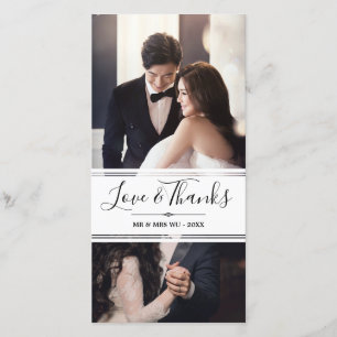 Carte De Remerciements Elegant Love & Thanks Mariage Photo Collage