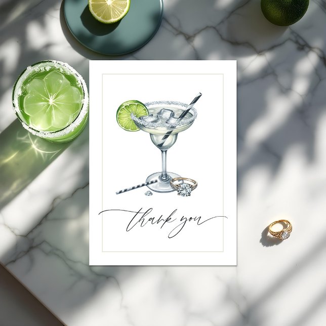 Carte De Remerciements Elegant Margs & Matrimony Réception de mariage Pho (Elegant Margs & Matrimony Bridal Shower Photo Thank You Card)