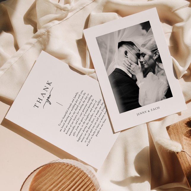 Carte De Remerciements Élégant mariage avec écriture moderne (Créateur téléchargé)