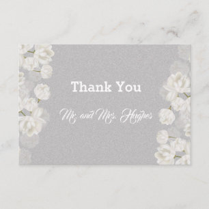 Carte De Remerciements Élégant Mariage blanc Tulipe
