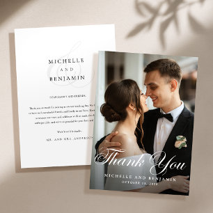Carte De Remerciements Élégant Mariage classique