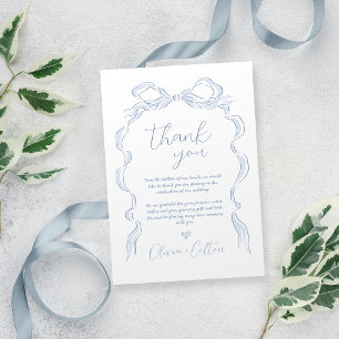 Carte De Remerciements Élégant Mariage de mâchoire bleu Dusty