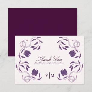 Carte De Remerciements Élégant Mariage floral de couleur pâle