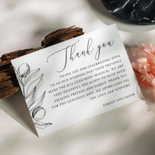Carte De Remerciements Élégant mariage italien à l'olive Méditerranéen