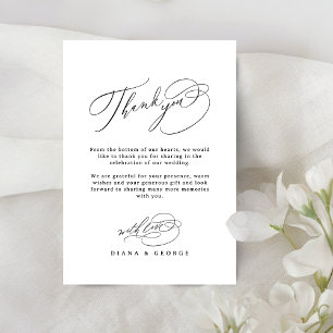 Carte De Remerciements Élégant mariage simple à motif en spirale