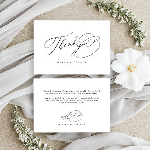 Carte De Remerciements Élégant mariage simple à motif en spirale