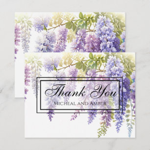 Carte De Remerciements Elégant mauve magenta aquarelle glyteria floral