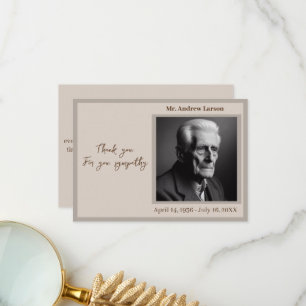 Carte De Remerciements Élégant Mémorial Funéraire De La Famille