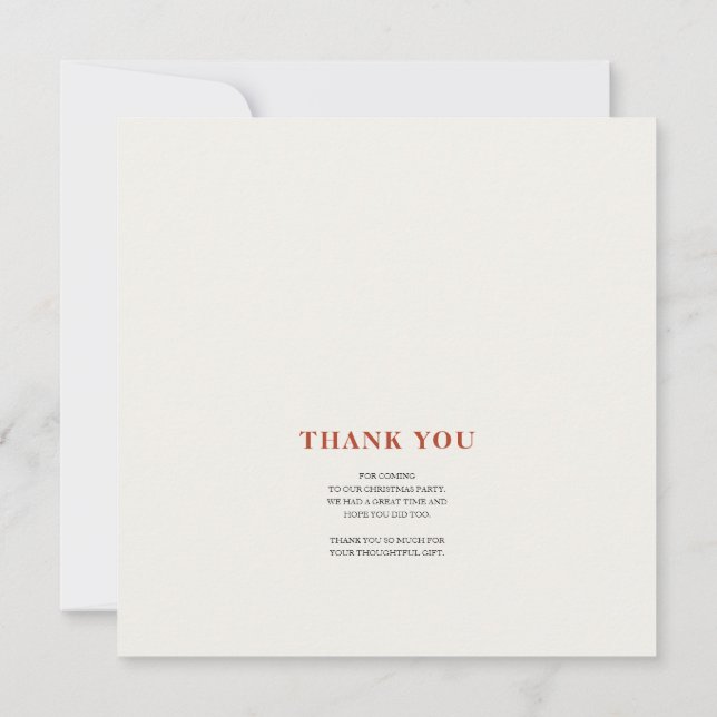 Carte De Remerciements Elegant Merry Christmas Thank You Card (Dos)
