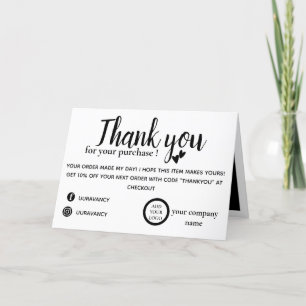 Carte De Remerciements Élégant message de remerciement d'entreprise avec