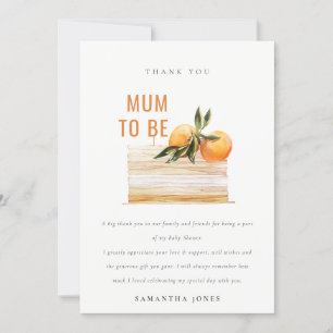 Carte De Remerciements Élégant Mignon Bohème Gâteau aux Fruits Orange Bab