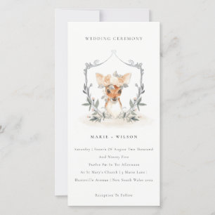 Carte De Remerciements Elégant Mignonne Cerf Floral Crest Mariage Invitat