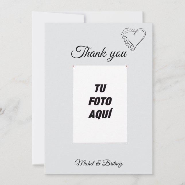 Carte De Remerciements Elegant Minimalist Wedding Thank You Card (Devant)