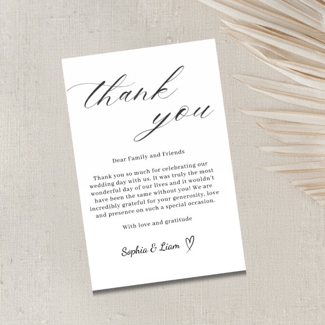 Carte De Remerciements Elegant Minimalist Wedding Thank You Card (Créateur téléchargé)
