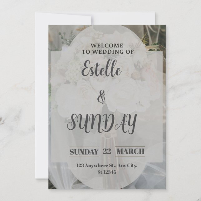 Carte De Remerciements Elegant Minimalist Wedding Welcome Sign (Devant)