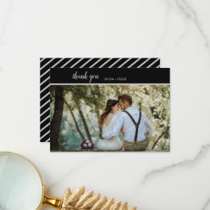 Carte De Remerciements Élégant minimaliste de la typographie de ligne