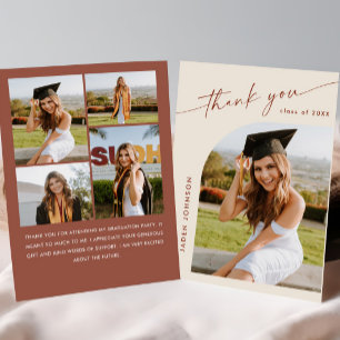 Carte De Remerciements Élégant minimaliste Graduation simple 5 Photo