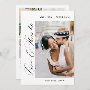 Carte De Remerciements Élégant minimaliste Mariage 5 photo