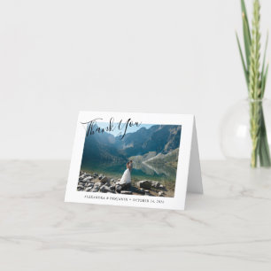 Carte De Remerciements Élégant minimaliste message personnalisé photo Mar